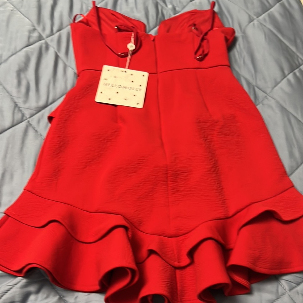 Hello Molly Red Ruffle Mini Dress - Picture 4 of 6